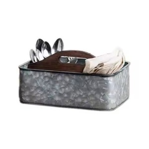 Farmhouse Decor Galvanized Steel Cleaning Caddy 6 Grids <b>Kitchen</b> Utensil Caddy with Handle caddy - Product Image 4