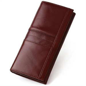 Versatile Fashionable Luxurious Purple Leather <b>Long</b> Open Closure Hand bag Luxurious women Purple leather hand bag - Product Image 2