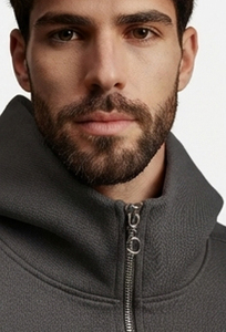 Sweat-shirt unisexe à demi-zip pour hommes et femmes, coupe ample oversize, en molleton bouclette, pull tendance pour l'hiver - Product Image 6
