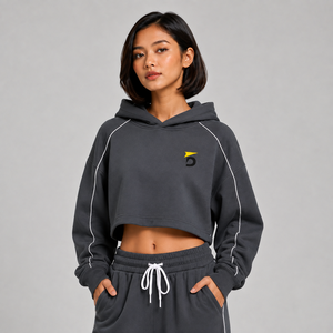 Nueva Llegada, Sudadera Corta para Mujer, con Logotipo Personalizado, de Felpa de Algodón Suave, Transpirable y Cómoda, Sudadera Corta Estilo Urbano - Product Image 1