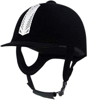 Casque d'équitation de sécurité pour homme, boucle réglable, en plastique durable et cuir PU, taille moyenne, confortable