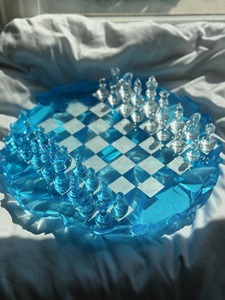 Belladec Resin <b>Chess</b> Board Custom Children High Quality Clear Pigmented Artistic Handmade <b>Chess</b> Pieces Modern Luxury <b>Set</b> - Product Image 3