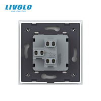 Interrupteur d'éclairage LIVOLO 1 Gang 2 Voies, Vente Directe Usine, Bouton PC, Cadre en Verre, Certifié CE RoHS, Conception Modulaire, Personnalisable