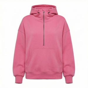 Lightweight Women Half <b>Zipper</b> Sweatshirt Long Sleeve Casual Hoodie Loose Pullover Top Acid Wash Terry Stylish Tops - Product Image 1