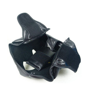Protège-tête de boxe en cuir PU bleu avec fermeture à boucle pour adultes, équipement de protection unisexe, couleur unie, utilisation universelle - Product Image 6