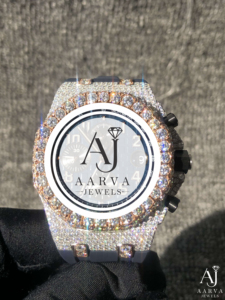 AARVA JEWELS นาฬิกาโครโนกราฟสแตนเลสสตีลสุดหรูสำหรับผู้ชาย 43 มม. หน้าปัดกลม คริสตัลแซฟไฟร์ ควอตซ์ โมชั่น ฟอลดิ้ง คลาสป์ - Product Image 4