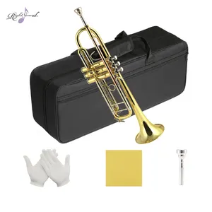 Instruments en laiton, fournisseurs en gros, laque transparente, trompette Bb avec étui