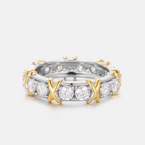 Women's Yellow Gold Plated Diamond <b>Ring</b> Round Brilliant Cut Center IGI Certified Hip Hop Classic Engagement Style - Product Image 4