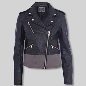 <b>Leather</b> Bomber <b>Jacket</b> Women Men Unisex Black Zipper Closure Solid Color Autumn <b>Winter</b> Wear Regular Fit Slim Style Eco-Friendly - Product Image 2