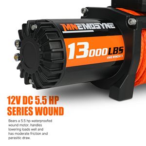 13000LBS elettrico verricello 12V corda sintetica per il traino di sabbia su camion rimorchio Jeep 4WD veicoli - Product Image 3