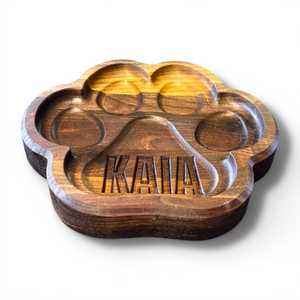 Wooden Paw Shape Serving <b>Plate</b> Custom Engraved With <b>Name</b> and Logo Handmade Novelty Dish For Table Or Home Decor - Product Image 6