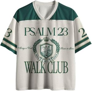 Camiseta Deportiva Unisex Vintage de Malla con Cuello en V, Manga Corta, Estampado de Letras, Personalizable para Equipos - Product Image 1