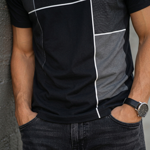 เสื้อยืดพิมพ์ลายสไตล์ฤดูร้อน คอกลม แขนสั้น ผ้าฝ้าย 100% เสื้อยืดซับลิเมชั่นสำหรับผู้ชาย - Product Image 4