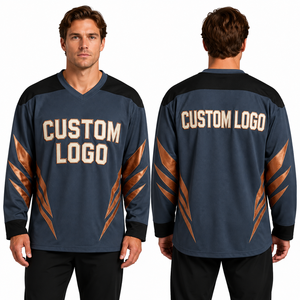 Maillot de hockey sur glace à col en V, personnalisation en gros, conception graphique sur mesure, couleurs, tailles, vêtements, production et personnalisation de vêtements - Product Image 3