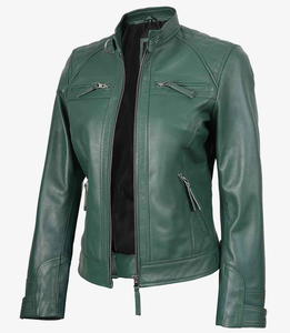 Custom Men Brown Leather <b>Biker</b> <b>Jacket</b> Vintage Motorcycle <b>Jacket</b> Zipper Pockets Slim Fit Fashion Outerwear For Unisex - Product Image 3