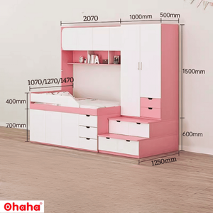 Ohaha Smart Bunk <b>Bed</b> with Integrated Wardrobe and Study Desk - GTTM011 - Product Image 5