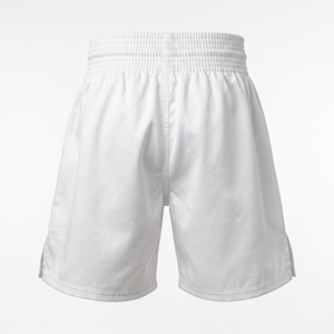 Shorts de boxe blancs avec logo, ceinture élastique, confortables, pour l'entraînement toute saison - Product Image 2
