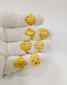 Anillos Elegantes de Diseño Turco para Mujer, con Intrincado Patrón de Filigrana, Estilo Oriental, Anillos Grandes y Destacados - Product Image 1