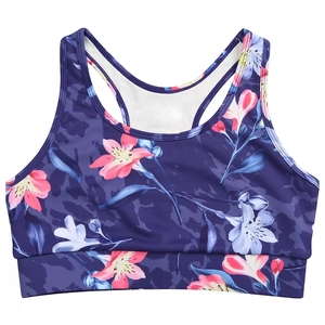 High <b>Support</b> Lightweight Comfortable Seamless Padded Sports Bra Girls Workout <b>Crop</b> <b>Top</b> Breathable Quick Dry Printed Gym Yoga - Product Image 5