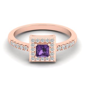 Anillo REYES Elegance con Gema de Amatista Natural y Moissanita Certificada por GRA, Joyería Fina Personalizada en Plata de Ley 925 - Product Image 5
