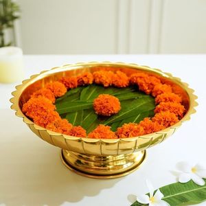 Elegant <b>Floating</b> Tea Light Holder Urli Bowl Universal Art Creation UAC1022 Metal Handmade Lid Home Temple/Pooja Decor <b>Candles</b> - Product Image 2