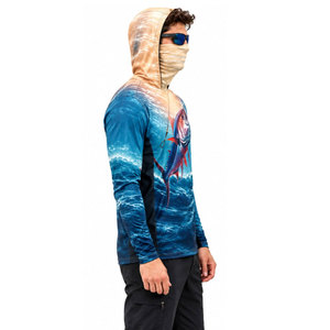 Maillot de bateau à manches longues et à capuche, designs personnalisés de qualité supérieure, approuvé UPF, et chemise pour tournoi de pêche - Product Image 4