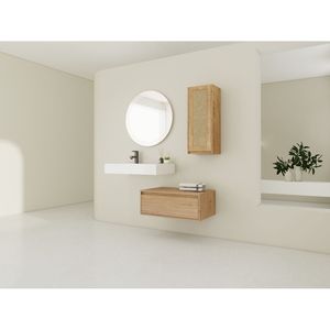 30-Inch Wall Mounted Bathroom Vanity Resin Sink Soft-Close Drawer 09430IMO 30L SC00512IMO C <b>Side</b> Cabinet Included (KD Packing) - Product Image 4