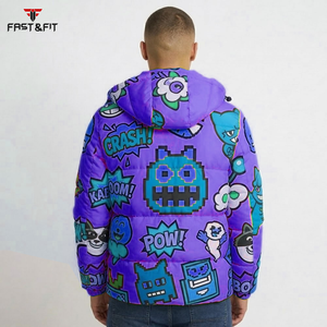 Chaqueta de Plumón Personalizada con Cuello Alto, Cortavientos, para Exteriores, Tallas Grandes, de Alta Calidad para Hombre - Product Image 5
