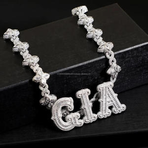 Pendentif Moissanite Buddy Queen, Collier Buddy Queen, Pendentif Nom Moissanite Buddy Queen, Plaque Nom Buddy Queen - Product Image 1