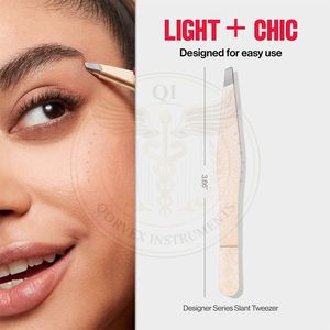 Pince à épiler pour sourcils pour femmes, à pointe inclinée, pour manucure, beauté, et application d'extensions de cils, à prix bas - Product Image 5