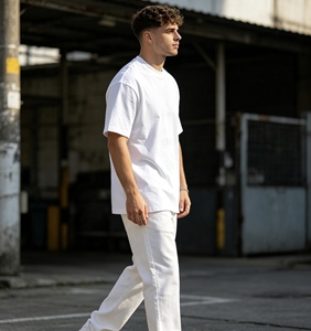 Custom Oversized <b>100</b>% Cotton Men's T-<b>shirt</b> Heavy Premium 220G High Quality T-<b>shirt</b> White Loose T-<b>Shirt</b> T-<b>shirt</b> for Men - Product Image 3