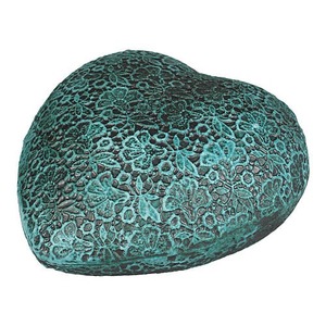 Urna Funeraria en Forma de Corazón en Color Verde con Diseño Personalizado para Cenizas de Adultos, Urna Decorativa de Metal para Recuerdo - Product Image 2
