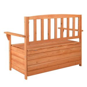 Box portaoggetti da giardino in cedro 112*58*84 cm con schienale e braccioli, rosso arancione brillante - Product Image 5