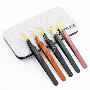 Mega Volume Lash Extensions Tweezers Manufacture Individual Lash Tweezer for Lash Extensions 45 90 Degree Pointed Tip Wholesale - Product Image 1