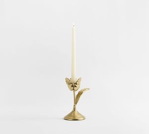 เชิงเทียนทองเหลืองลายใบไม้รุ่นใหม่ล่าสุด สำหรับตกแต่งบ้าน ใช้บนโต๊ะ - Product Image 1