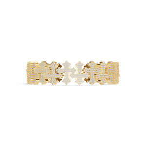 Aurum Diam Gold <b>Silver</b> Open <b>Cuff</b> <b>Bracelet</b> Name Pendant Micro Pave Moissanite Charm EGI Certified Crown Shape Hip Hop Unisex - Product Image 3