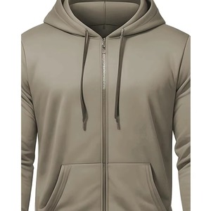 Sudadera con capucha para hombre, diseño nuevo 2026, estilo urbano, corte regular, tejido grueso, con cremallera, antipilling, forro polar sólido para invierno - Product Image 3