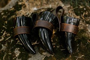 Viking Supply Stores Custom Polished Portable Drinking <b>Horns</b> with Animal-Themed Engravings for Natural <b>Buffalo</b> <b>Horn</b> Resale - Product Image 3