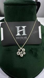Collar de Lujo con Colgante de Diamantes de Corte Redondo en Forma de Flor, Roseta Floral Abierta, Collar para Mujer, Venta al Por Mayor - Product Image 4