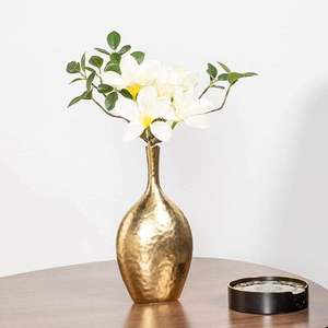 Vase à fleurs en métal contemporain, idéal pour les appartements modernes, favorisant des arrangements floraux créatifs - Product Image 1