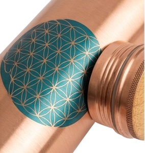 ขวดน้ำทองแดงดีไซน์เรียบง่ายแบบดั้งเดิม  ทรงกลม สีสันสวยงาม พกพาสะดวก - Product Image 5