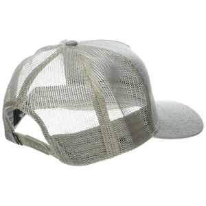 Casquette trucker grise à 6 panneaux avec dos en maille et patch en cuir sur le panneau avant, ajustable pour adultes, unisexe, décontractée, pour le printemps et l'été - Product Image 3