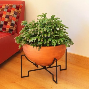 Pot de fleurs L 24 x W24 x H28 cm avec motif plume, jardinière d'intérieur pour plantes vertes, décoration de bureau - Product Image 4