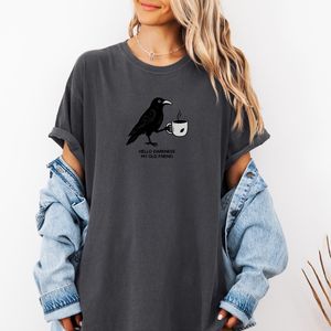 Haut court à col rond en molleton ample pour femme, couleurs personnalisables, manches courtes, séchage rapide, décontracté, printemps-été, 220g - Product Image 1