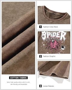 เสื้อยืดโอเวอร์ไซส์ทรงบ็อกซี่ พิมพ์ลาย สตรีทแวร์ คุณภาพสูง ผ้าคอตตอนหนาพิเศษ สำหรับผู้ชาย ไซส์พลัส  แบบสั่งทำได้ - Product Image 3