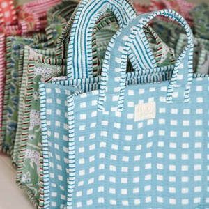 Block Printed Women's <b>Mini</b> Cotton <b>Tote</b> <b>Bags</b> Winter Spring Summer Floral Pattern Casual Travel Indian Traditional - Product Image 4