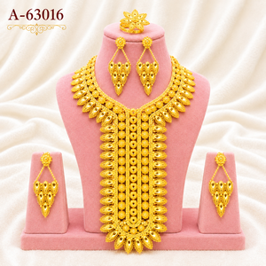 Conjunto de Joyería de Moda Chapado en Oro y Plata con Circonitas y Pendientes para Bodas y Fiestas, Regalo A-63012 - Product Image 6