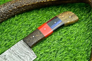 Cuchillo de Chef de Acero Damasco Hecho a Mano de Grado Industrial BA ENTERPRISES, Hoja de 13 Pulgadas con Punta Caída, Mango de Otro Material, Borde Recto, Uso en Exteriores - Product Image 2