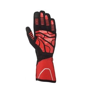Guantes de Carreras Ligeros e Impermeables, Recubiertos de PU, Antideslizantes, Unisex, para Karting, Invierno, Rojo y Negro con Paneles y Gancho - Product Image 3