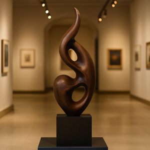 งานประติมากรรมไม้แบบนามธรรม งานฝีมือตกแต่งบ้าน สไตล์มินิมอล งานแกะสลักไม้ด้วยมือ - Product Image 3